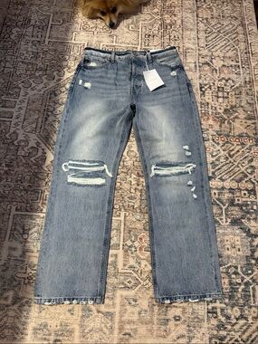 KanCan Light Blue Distressed Relaxed Jeans
